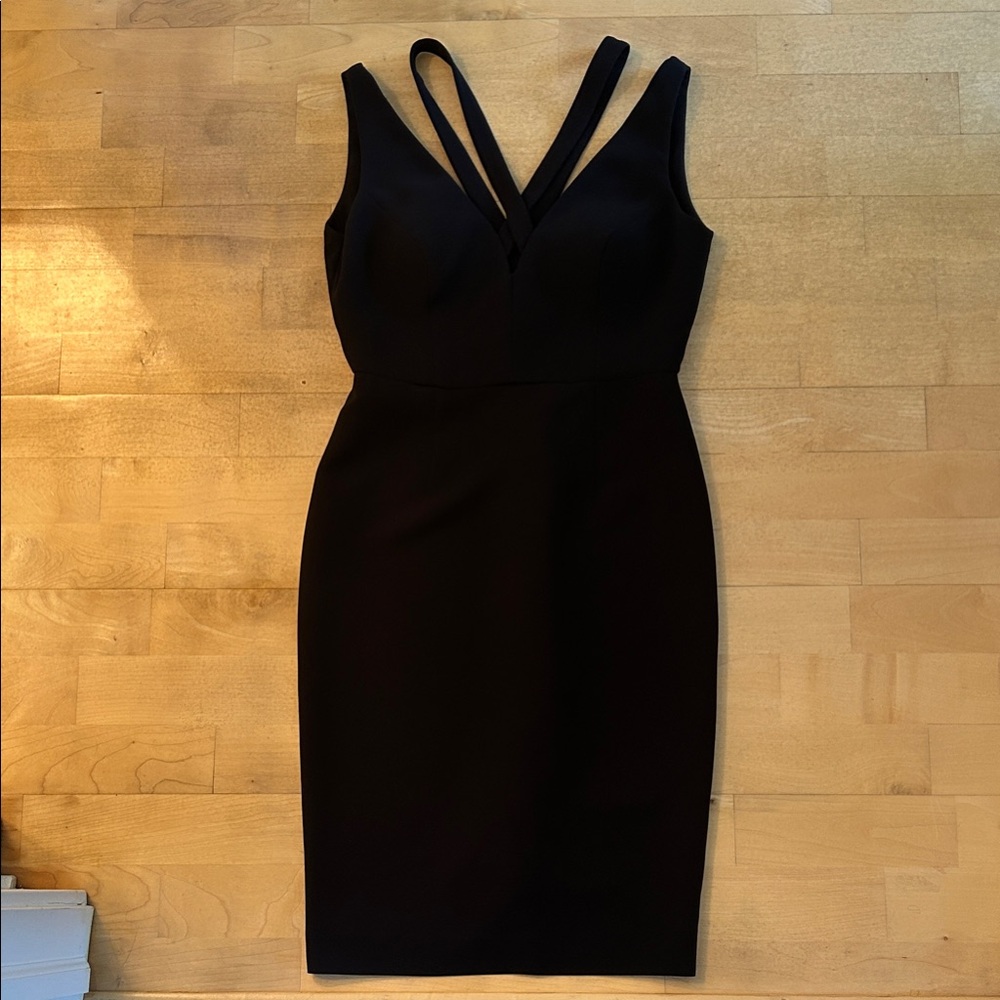 Calvin Klein Black Strappy V-Neck Midi Dress